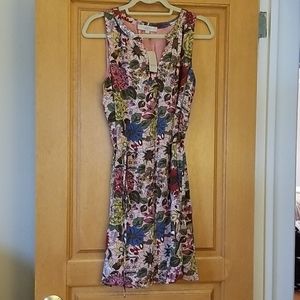 Pink floral print dress